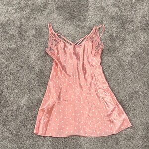 Elegant Pink Lace-Trimmed Nightgown- vintage Victoria Secret